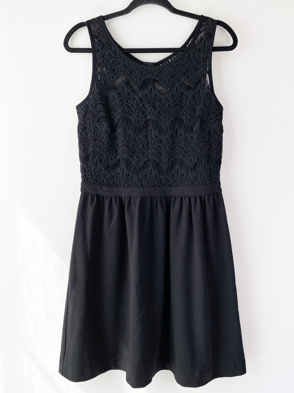 Lilly Pulitzer Womens Rhea Dress L Black Crochet Lace Fit and Flare Classy